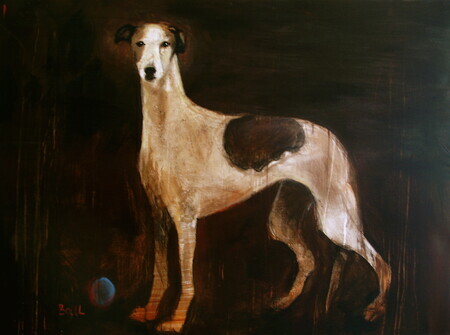 "Greyhound"  mixed media 36"x48" (sold)